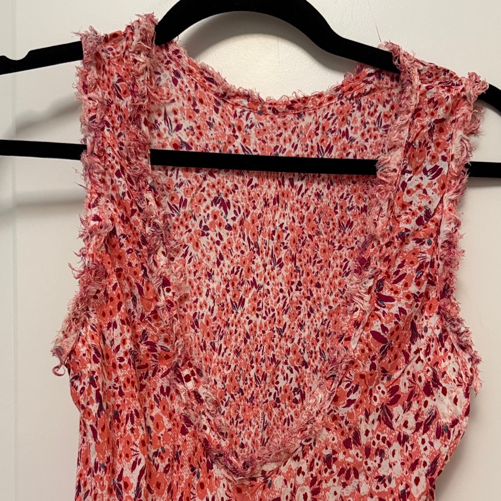 Poupette St. Barth Coral and White Sleeveless Mini Dress - Picture 5 of 5
